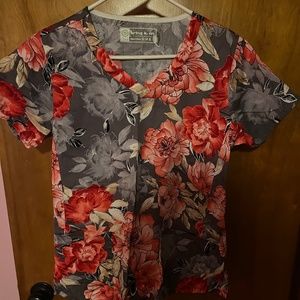 Bio Small Scrub Top Floral